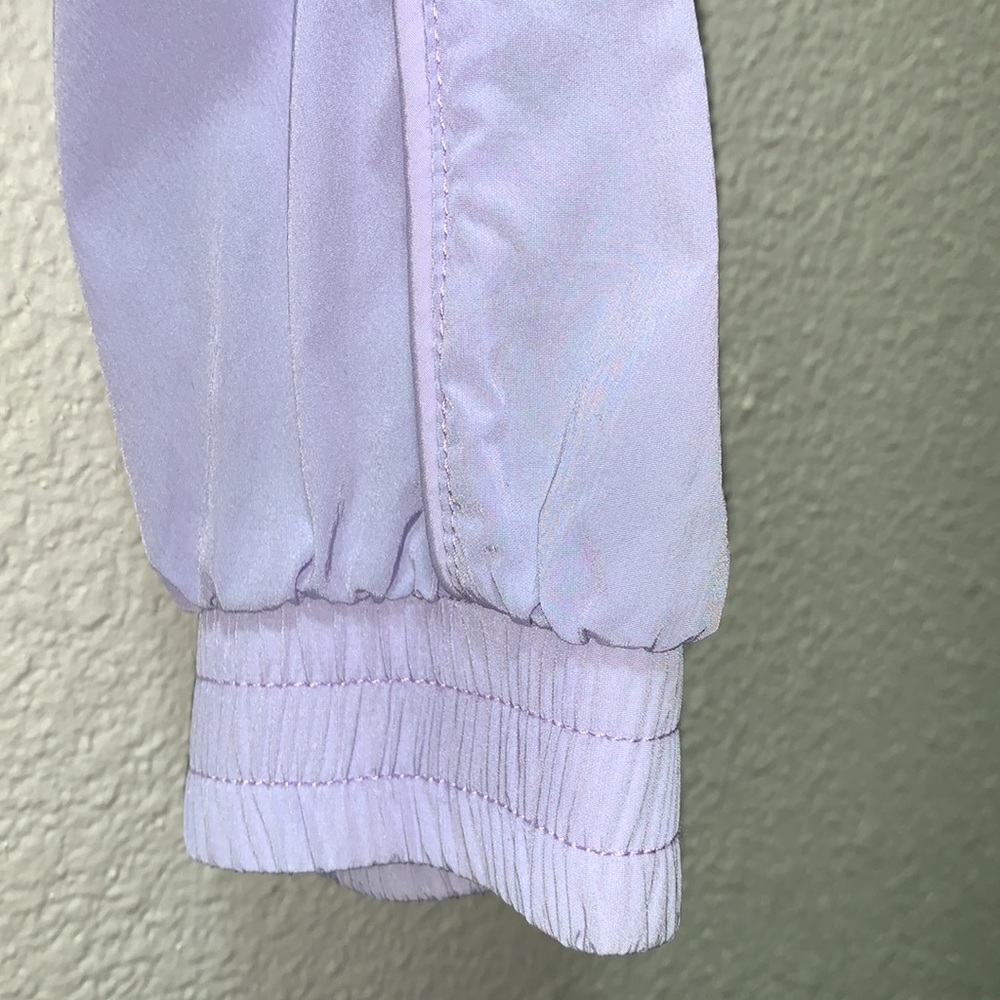 Lovers & Friends Lavender Crop zip-up Retro Windbreaker lightweight crop jacket - Picture 11 of 17